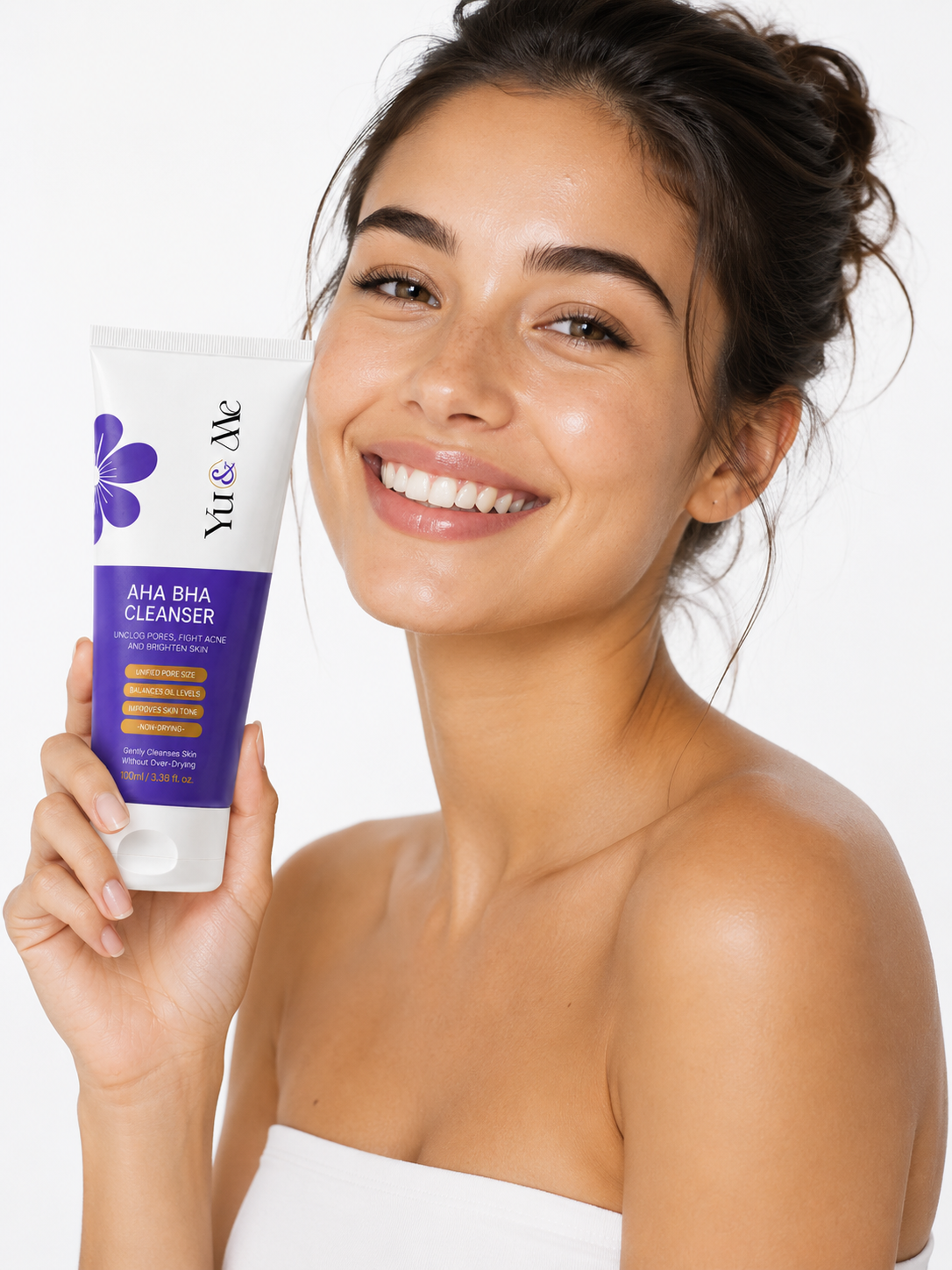 AHA BHA Exfoliating Acne Cleanser | Deep Cleansing Glow Facewash for Oily Skin